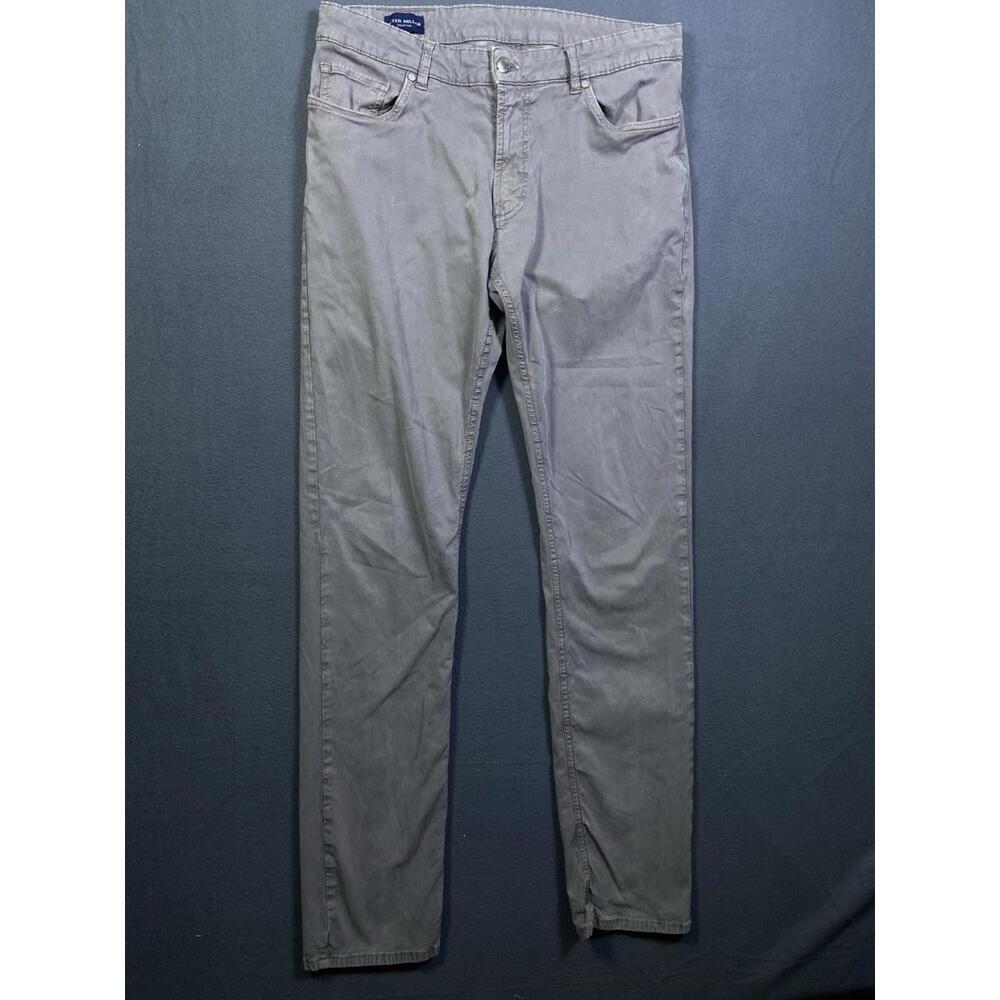 Peter Millar Jeans Mens 32x34 Gray Denim Pants Skinny Lightweight Stretch Golf